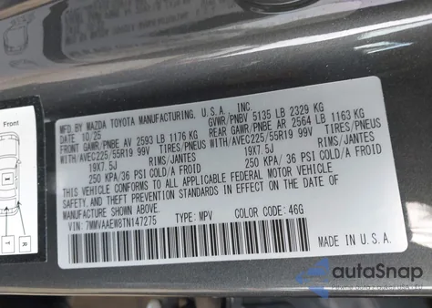 2026 Mazda Cx-50 Hybrid Premium Plus z USA, uszkodzony, nr VIN 7MMVAAEW8TN147275